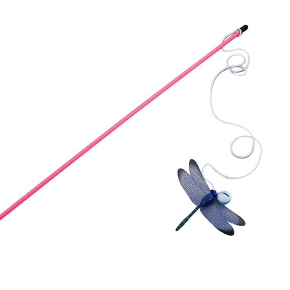 Realistic Dragonflies Cats Toy With Bells Teaser Wand For Funny Cats Interactive Teaser Wand Stimulate Hunting