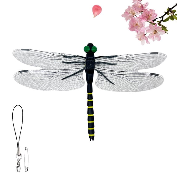 Pekkaxy Realistic Dragonfly Insect Repellent, 5.5 inch Wingspan, Natural Pest Control Without Chemicals, Ideal for Camping, Fishing, and Garden Protection