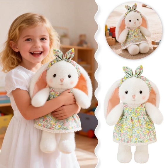 Realistic Easter Bunny Plush Toy, Soft Floppy Rabbit Stuffed Animal, Lifelike Lop Ear Rabbit Doll for Spring Party Decor, Cozy Companion for Toddlers, Easter Basket Filler