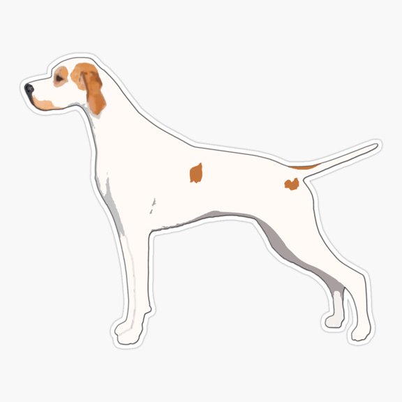 Realistic English Pointer Orange And White Silhouette Er, Phone Decal Water Bottle Stickers Car Decals, Funny Birthday Gift