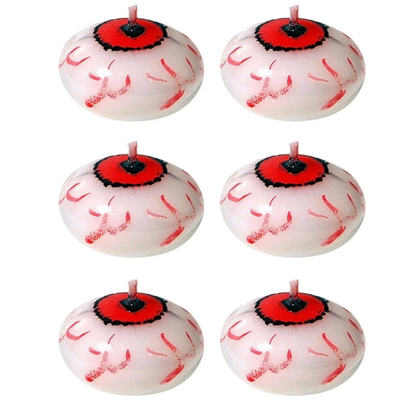 Realistic Eyeballs Candle Lights Floating in Water 6Pc Halloween Decor