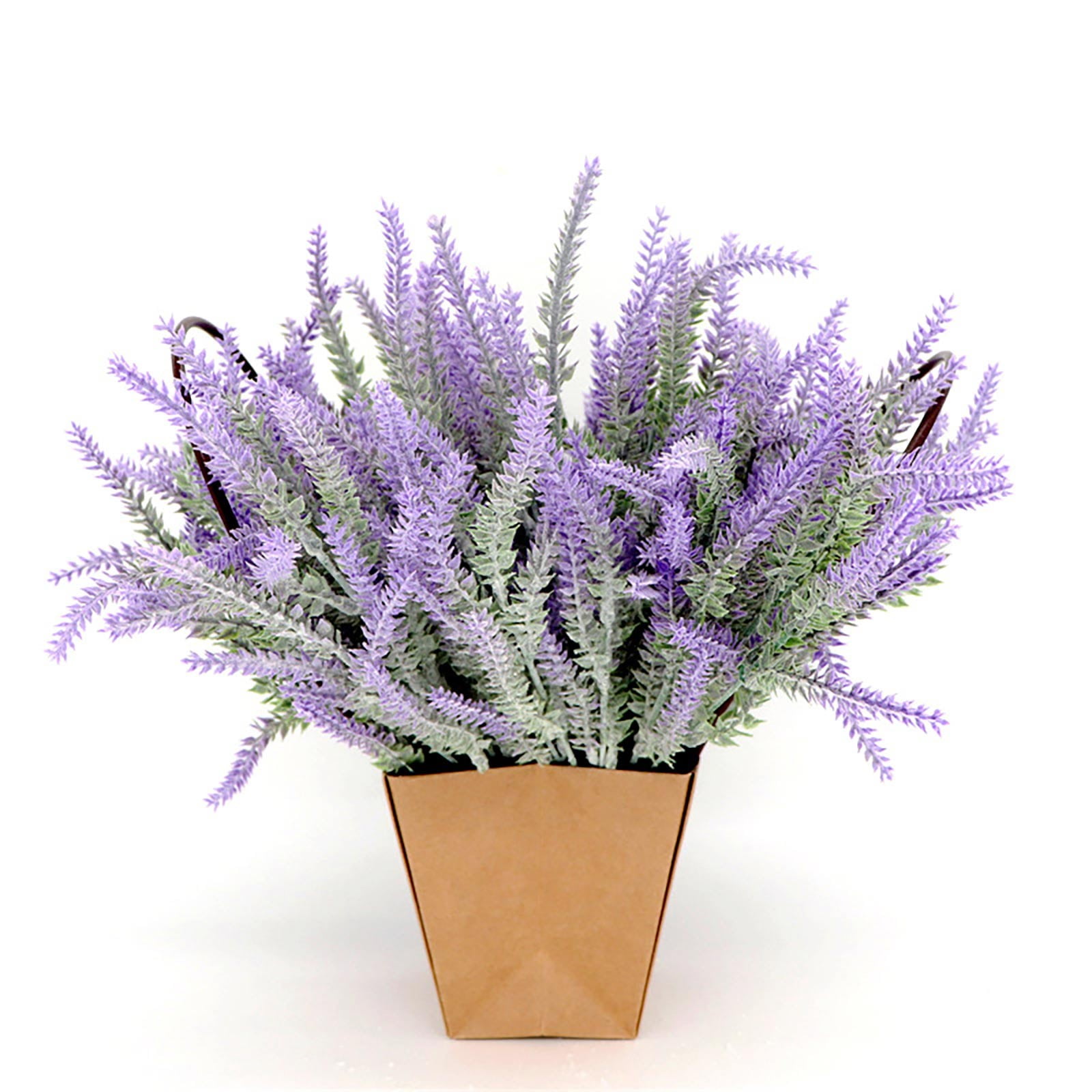 Realistic Fake Flowers, Plastic Purple Flower Bouquet, 4 Bushes FLOWER