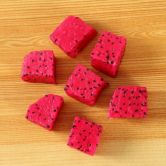 Realistic Fake Fruit Props Set for Food Photography & Decor, Durable Waterproof Plastic Simulated Fruit Dice for Cake Toppers, Wreaths, Wedding, and Home Decorations Hot Pink