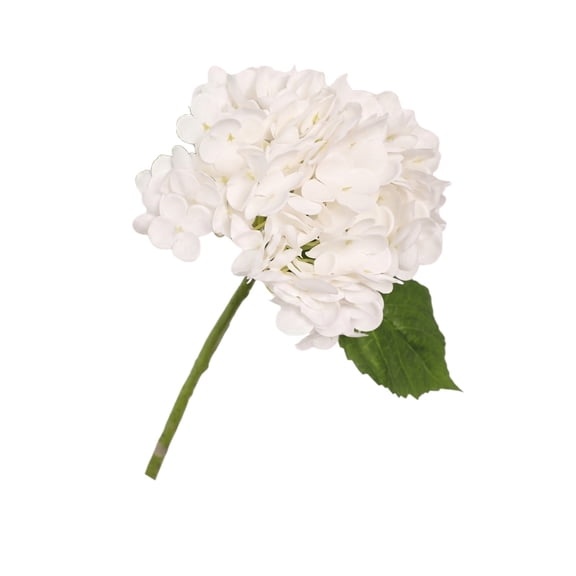 Realistic Fake Hydrangea Flowers 8 Colors, Silk Artificial Hydrangea Stems, No Maintenance Faux Flowers for Wedding Centerpiece Home Living Room Decor -White