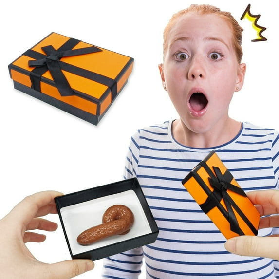 Realistic Fake Poop Prank Gift Box - Christmas Gag Gift for White Elephant Exchange, April Fools' Day Prop, Safe Non-Toxic Material, Compact Hilarious Prank Toy
