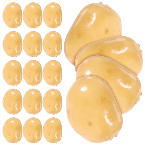 SEWOART 20pcs Potato Modeling Ornaments Fake Potato Models Khaki Decoration Photo Prop
