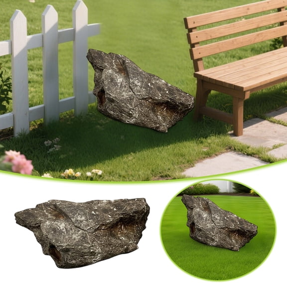 Realistic Rocks for Landscaping, Decorative Artificial Stone Covers, PU Foam Rocks with Natural Texture - Weatherproof Utility Covers for Yard, Garden, Wells, and Outdoor Decor