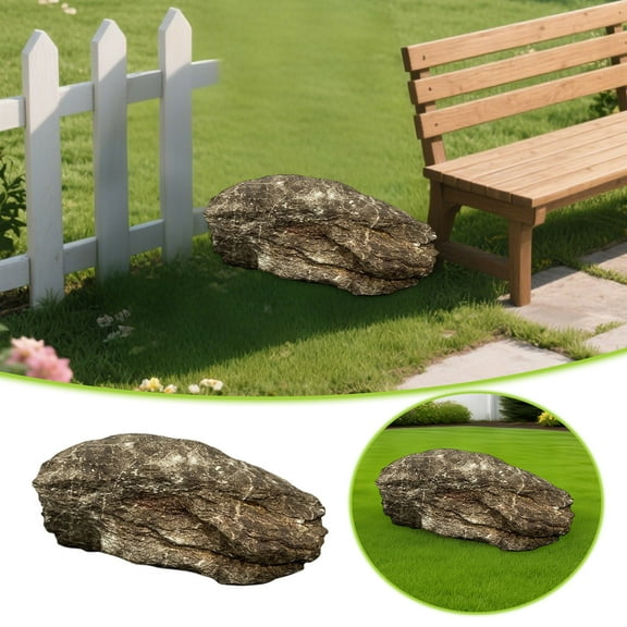 Realistic Rocks for Landscaping, Decorative Artificial Stone Covers, PU Foam Rocks with Natural Texture - Weatherproof Utility Covers for Yard, Garden, Wells, and Outdoor Decor