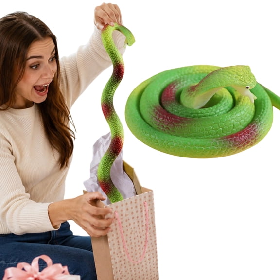 Realistic Fake Snake Prank Toy, Scary Rubber Snake for Practical Jokes, Lifelike Coiled Design for Halloween Party Office Gag Fun Gift