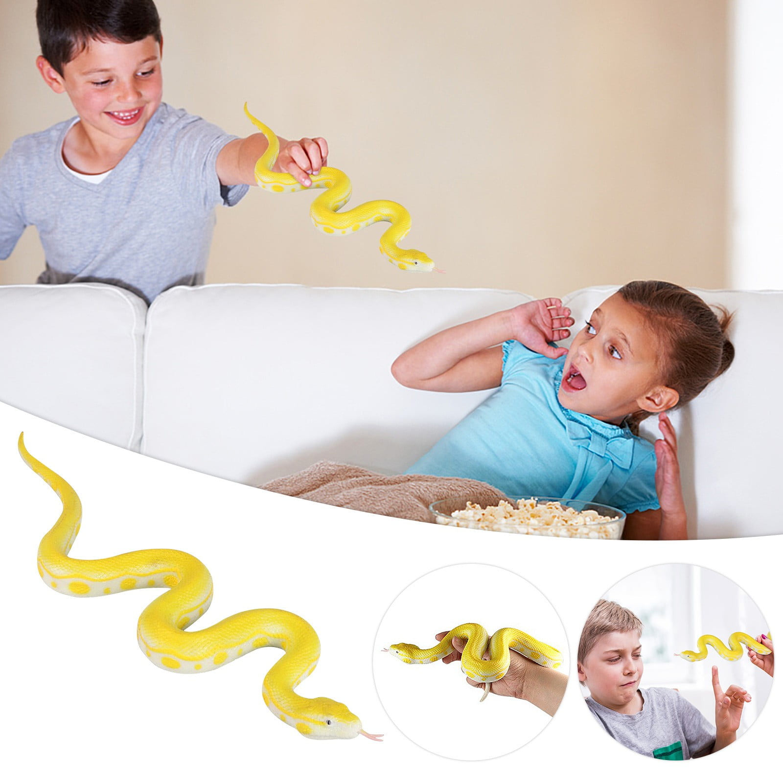 Realistic Fake Snakes Toy Rubber Snake Figure For Halloween Prank Props ...