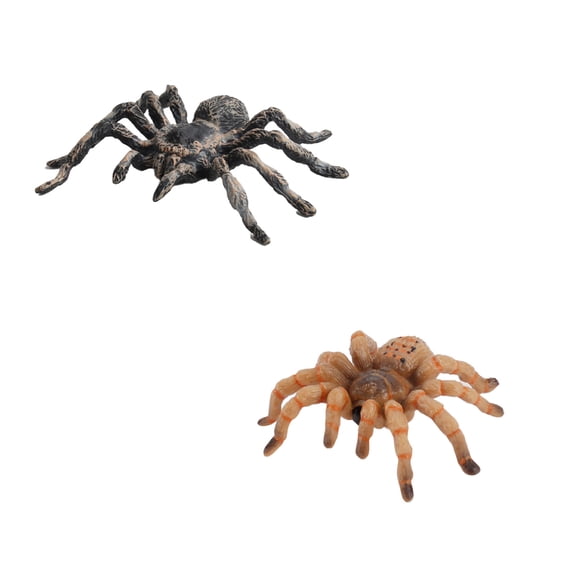 Realistic Fake Spiders, 2pcs Plastic Spider Toys Figures，Educational Insect Animal Figures, Halloween Decoration Prank Props，Style 11