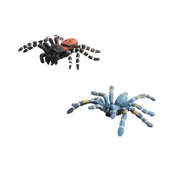 Realistic Fake Spiders, 2pcs Plastic Spider Toys FiguresEducational Insect Animal Figures, Halloween Decoration Prank PropsStyle 19