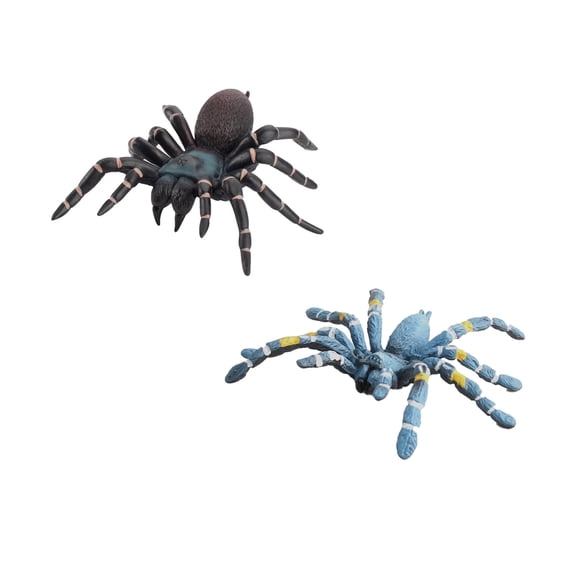 Realistic Fake Spiders, 2pcs Plastic Spider Toys Figures,Educational Insect Animal Figures, Halloween Decoration Prank Props,Style 21
