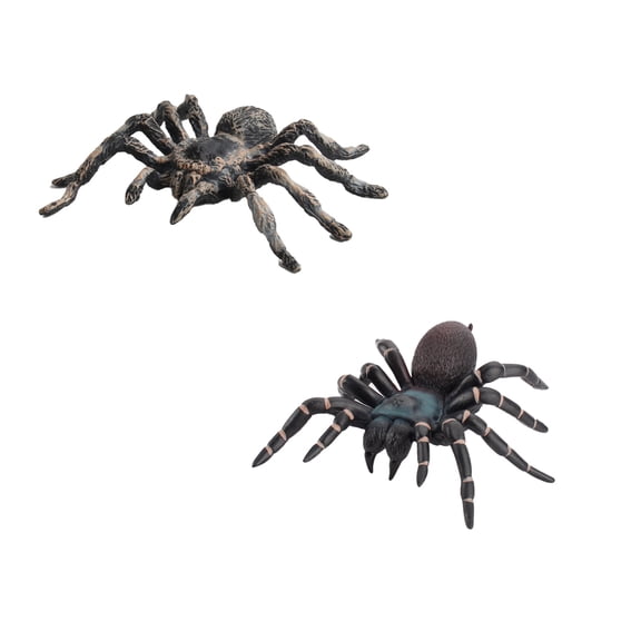 Realistic Fake Spiders, 2pcs Plastic Spider Toys FiguresEducational Insect Animal Figures, Halloween Decoration Prank PropsStyle 7
