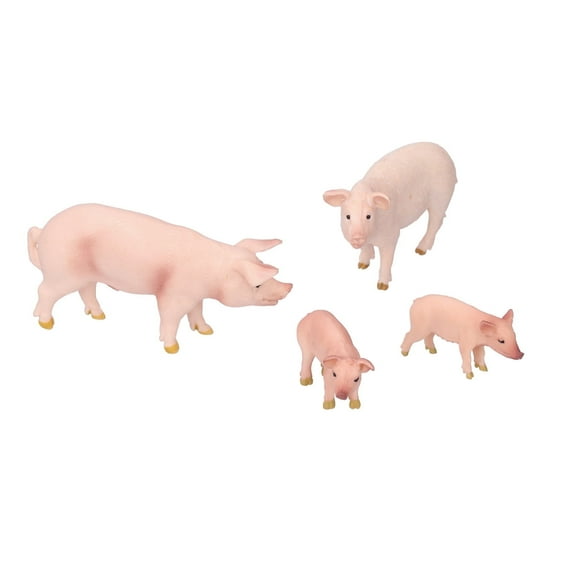 Realistic Farm Pig Family Animals Model Figure Toy Set Barn Farm Pig Figurines Collection Playset Mini Plastic Pig Toy for Preschool Educational Props[PIgs]