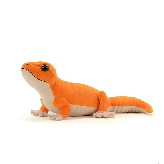 Realistic Fat-Tailed Gecko Stuffed Animal,Soft Gecko Plush Toy, Lifelike Animal Toy for Boy,Girl Toys,Gifts for Kids,Home Decor,Hugging Toy-Orange 15.7"