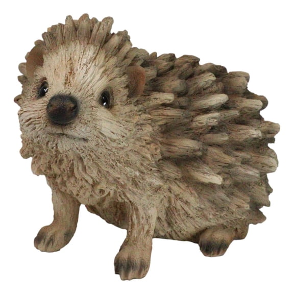 Realistic Faux Driftwood Finish Wild Spiny Mammal Hedgehog Animal Figurine 9"L