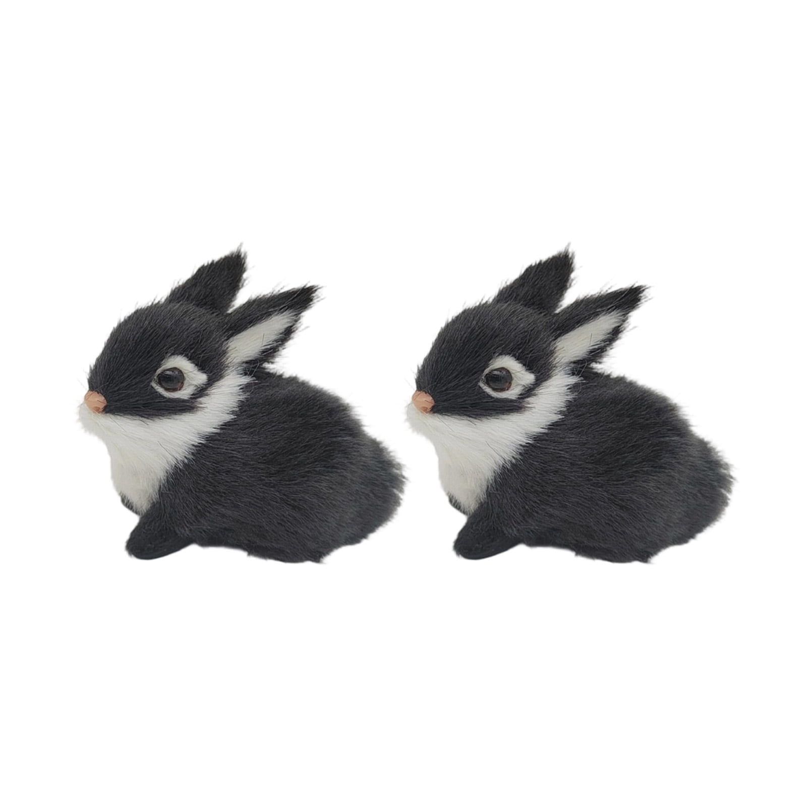 Realistic Faux Furs Rabbits Figurine Plush Rabbits Stuffe Toy,Home Car ...