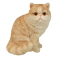 thumbnail image 1 of Realistic Feline Orange Tabby Kitty Cat Kitten Sitting Mini Figurine Glass Eyes, 1 of 8