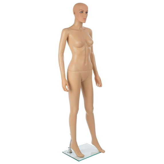 Realistic Female Mannequin, Full Body, Includes Glass Base with Calf Rod (SPFM01)