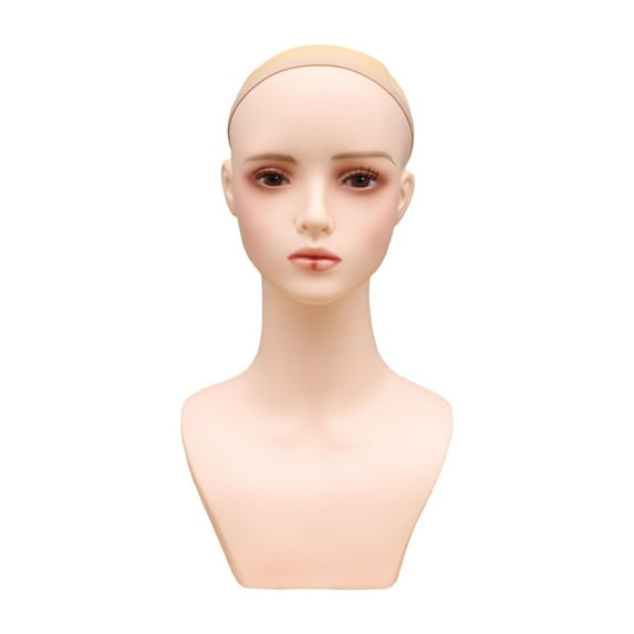 Realistic Female Mannequin Head ,Manikin ,Multifunctional with Makeup ,Smooth for s Displaying Making Styling Hats Hairpieces