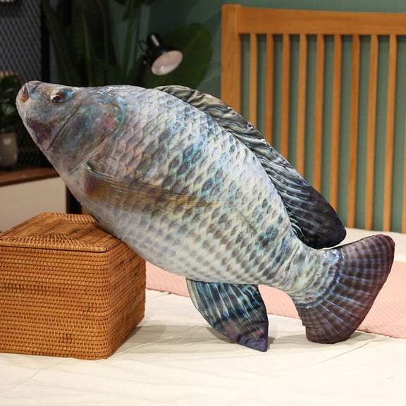 Realistic Fish Plush Toy Soft Carp Stuffed Animal Funny Giant Pillow Gag Gift for Sleeping Leg Hugger Cute Sea Life Decor Birthday Present for Teen Boys Girls Easter Basket Stuffers