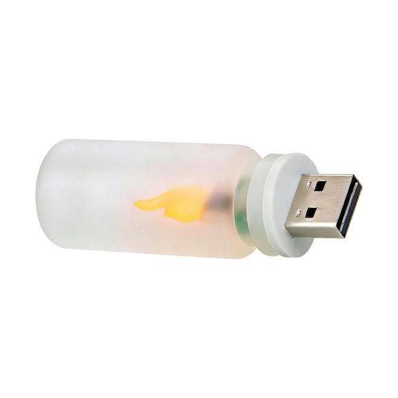Realistic Flickering Flame Effect LED Lamp in Glass Bottle, USB Powered Ambient Night Light for Bedroom Living Room, for Creating Romantic Mood Lighting, for Home and Parties