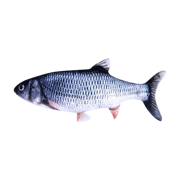 Realistic Flopping Fish Cat Toy, Motion Activated Wiggle Fish Catnip Toy for Indoor Cats, USB Chargeable Dancing Kicker Fish with Catnip Bag