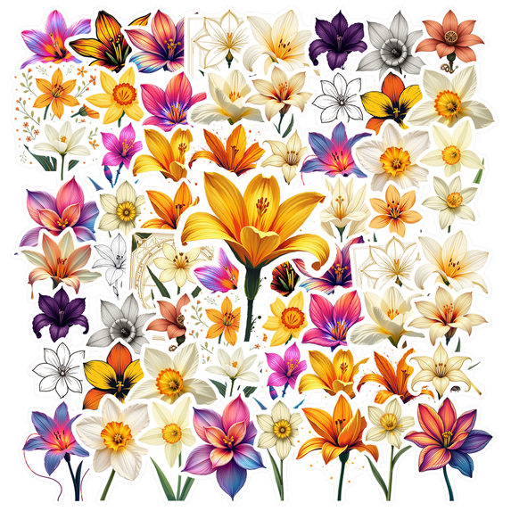 Realistic Flower Stickers, Waterproof Flower Sticker for Water Bottle Laptop Phone Cases Planner Skateboard Luggage Helmet Party Favor Decor, Ideal for Adults Teens Teacher Rewards