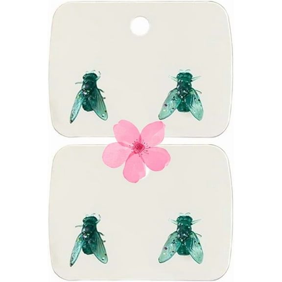 Realistic Fly Earrings, 3D Mini House Fly Stud Earrings for Men & Women, Funny Novelty Goth Accessor