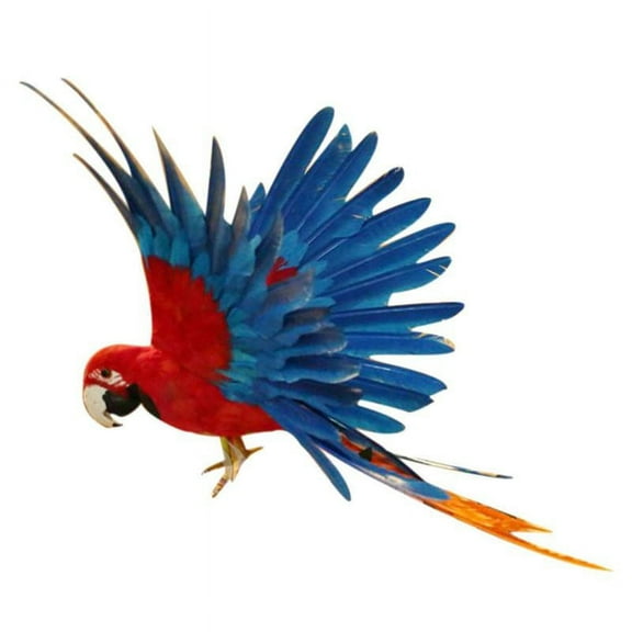 Realistic Flying Bird Artificial Parrot Home Office Decor Desk Decor - as described, 15.7inch Red and Blue