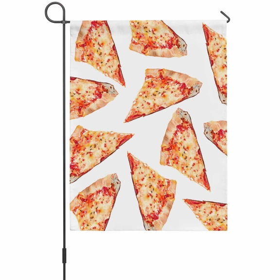 Realistic Food Garden Flag 12 x 18 Inches, Yummy Italy Naples Thin Crust Pizza Weather Proof Outdoor Patio Flags Double Sided Small Garden Decoration for Yard Outside Home