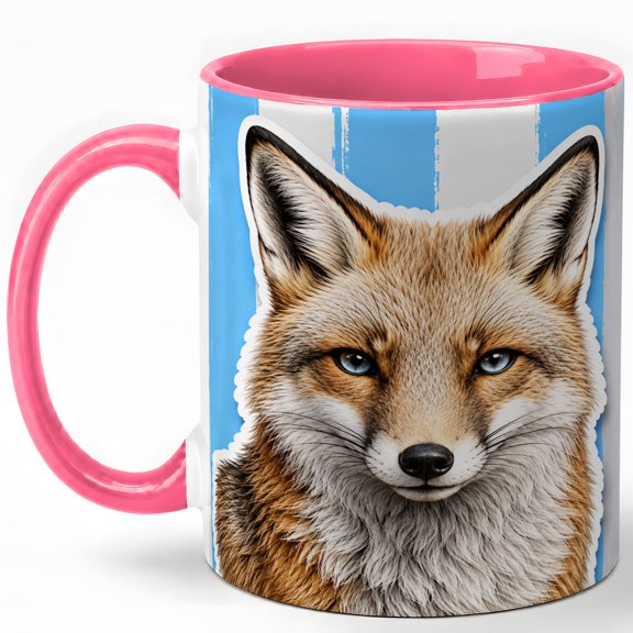 Realistic Fox Coffee Mug, Woodland Animal Mug, Ceramic 11 oz