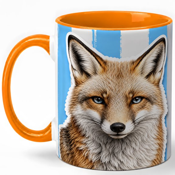 Realistic Fox Coffee Mug, Woodland Animal Mug, Ceramic 11 oz