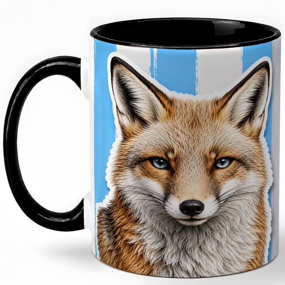Realistic Fox Coffee Mug, Woodland Animal Mug, Ceramic 11 oz