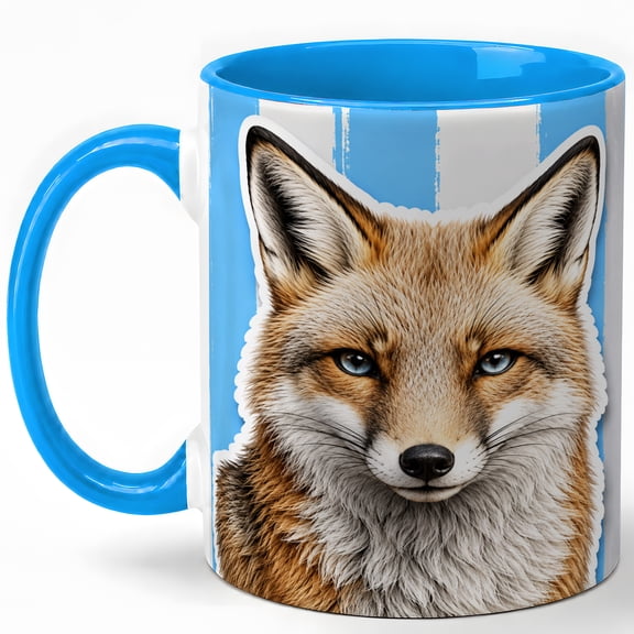 Realistic Fox Coffee Mug, Woodland Animal Mug, Ceramic 11 oz