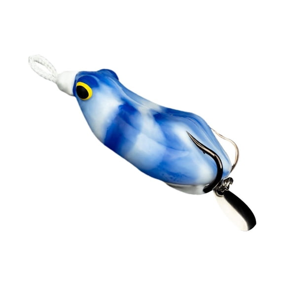 Realistic Frog Fishing Lure with Groove Hook & Anti-Backlash Guard, Resin Silicone, 2.5 Inch, 1 Count