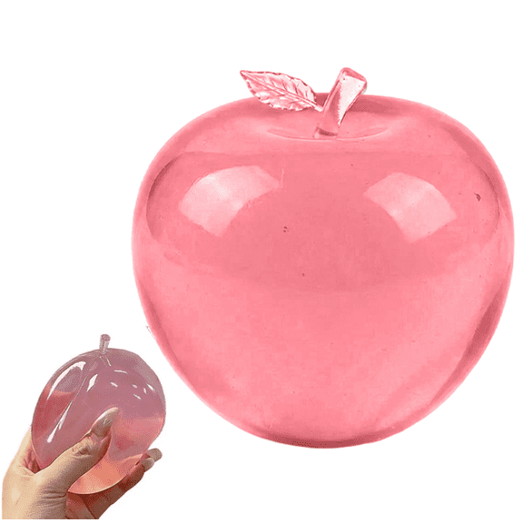 Realistic Fruit Apple Squeeze Ball, Slow Rising Dough Texture, Anxiety Relief Decompression Accessory, Suitable for Home Office Daily Use Pink2