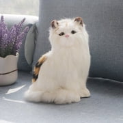 Realistic Furry Baby Cat Figurine Simulation Kitten Home Office Car Decorative Statue Synthetic Fur Pet Stuffed House Animal Replica/Photo Props Collectible Gift