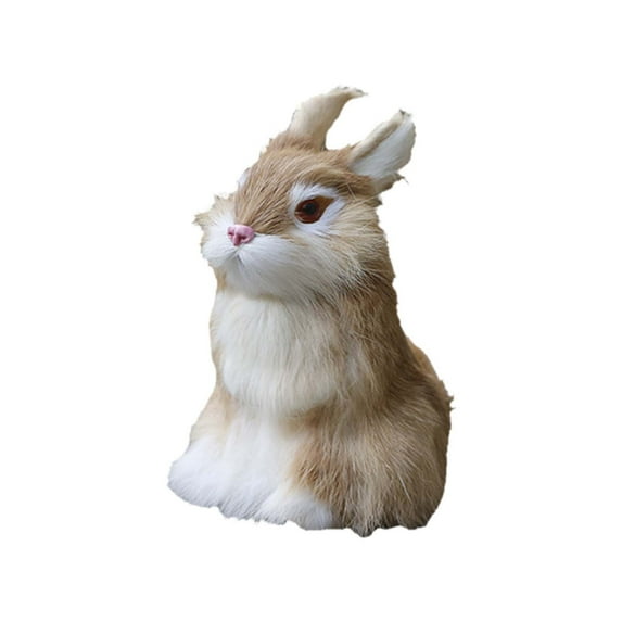 Realistic Furry Easter Bunny Lifelike Home Toy for Photography Props Party Collectible