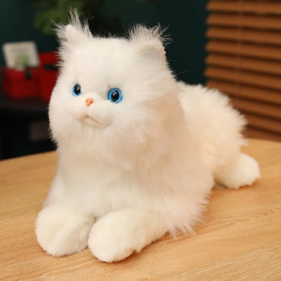 Realistic Furry Persian Cats Plushie Cushion Cat Stuffed Animal Pet Companion Sofa Chair Home Decor