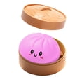 thumbnail image 1 of Realistic Giant Bao Stress-Relief Toy - Slow-Reform Dough Ball with Steam Tray (Purple), 1 of 8