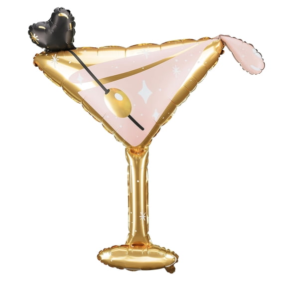 Realistic Giant Martini Glass Balloon PartyDeco 39x33.5 Inch Foil Cocktail Balloons for Bachelorette, Wedding, Birthday, Hen Party Dirty Martini Theme, Bikinis and Martinis Decorations