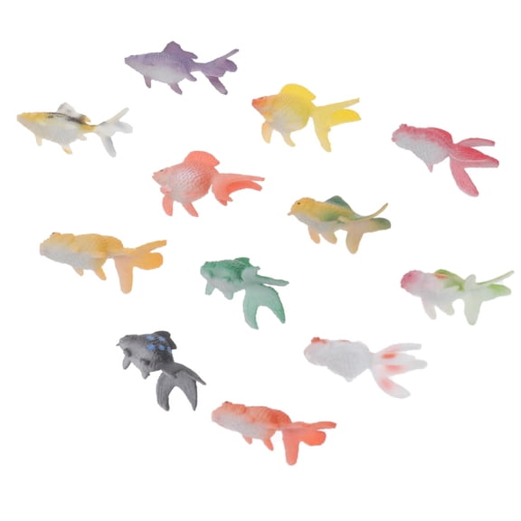 Realistic Goldfish Figures Plastic Mini Fish Decoration 12pcs 1.60.80.4in