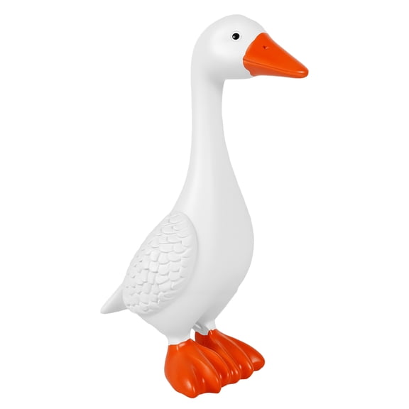 Realistic Goose Statue Resin Figurine Small White Goose with Orange Beak Decorative Desk Ornament for Workspace Perfect for Home and Office Decoration