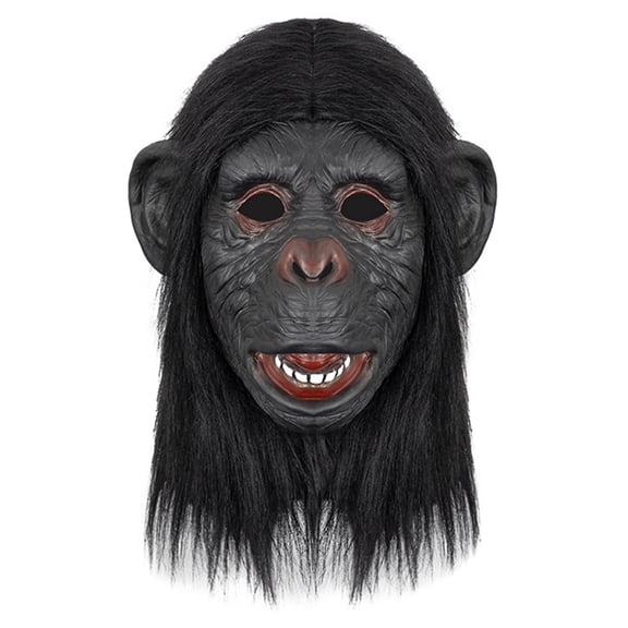Realistic Gorilla Mask,Chimpanzee Mask,Full Head Ape Mask,Latex Gorilla Mask,Monky Mask, Furry Plush Monkey Mask for Halloween Party Carnival,Beast Mask