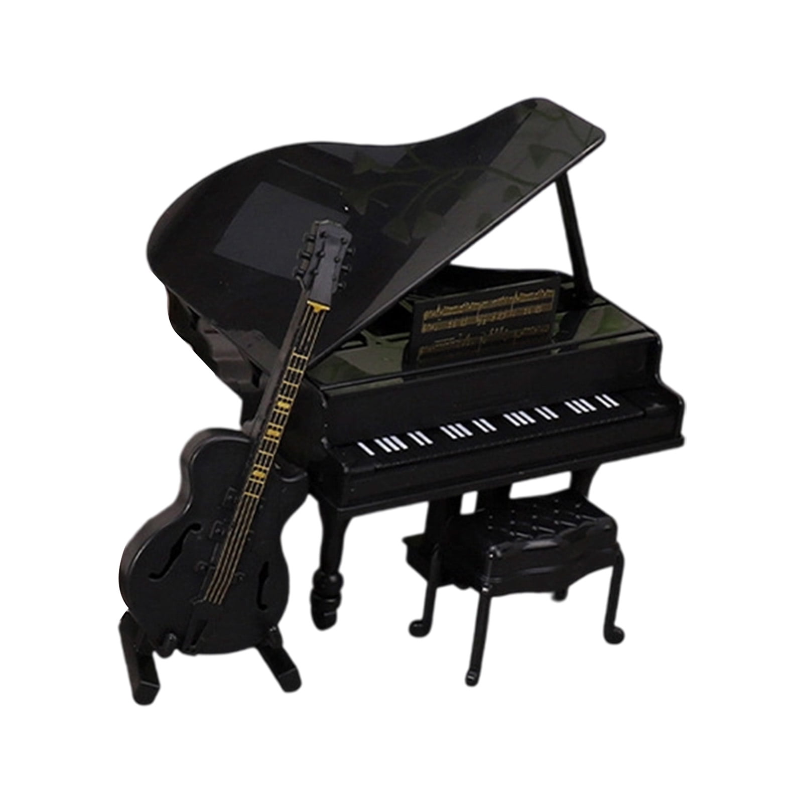 Realistic Grand Piano, Cello & Guitar Set, Wooden Miniature Musical ...