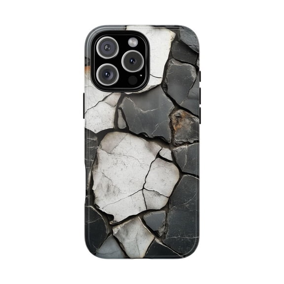 Realistic Gray White Stone Earth Rock Minimalist Artistic Phone Case for iPhone 11 12 13 14 15 16 17 Pro Max