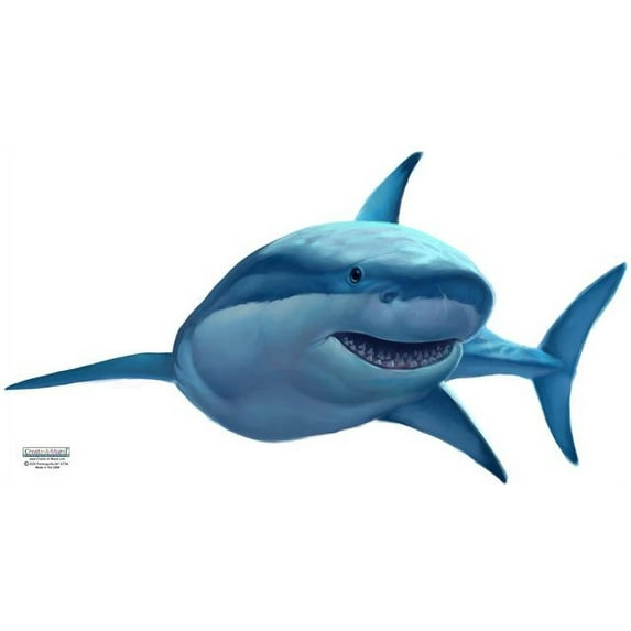 Realistic Great White Shark Wall Decal Stickers Ocean Undersea Boys Room Decor Shark 18" Long