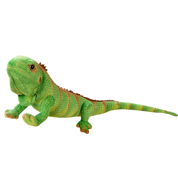 Realistic Green Lizard Stuffed Animal 25.6in Reptile Soft Toy - Maned Lizard Wildlife Toy Gift for Kids